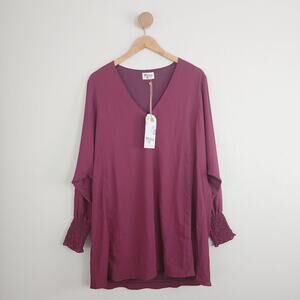 Show Me Your Mumu Noma Wine Mini Dress Long Sleeve Flowy NWT XS